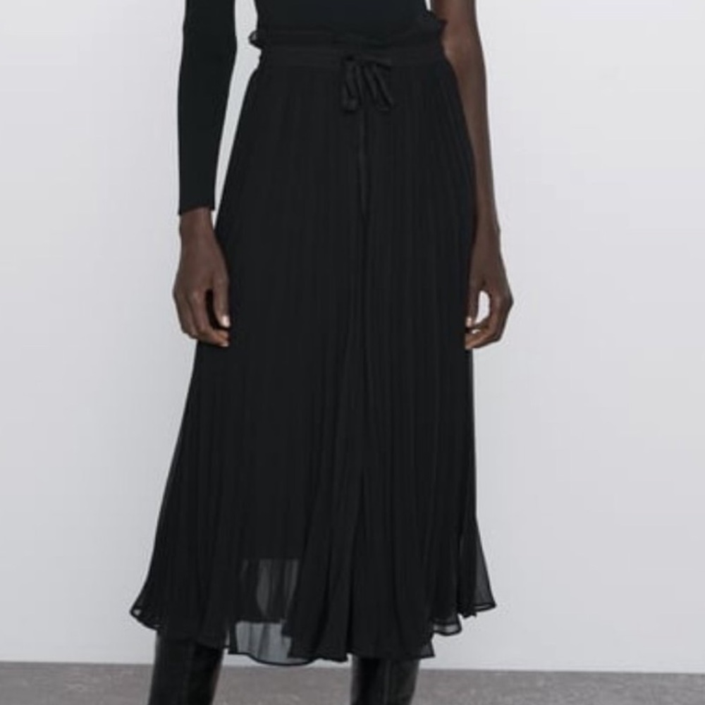 Zara pleated palazzo pants